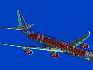 Airbus A340-600 Aircraft Solid Assembly Model 3D Model