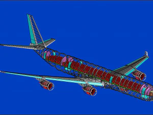 Airbus A340-600 Aircraft Solid Assembly Model 3D Model