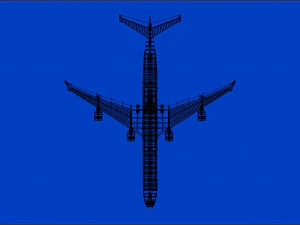 Airbus A340-600 Aircraft Solid Assembly Model 3D Model