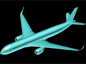 Airbus A350-900 Commercial Aircraft Solid Assembly Model 3D मॉडल