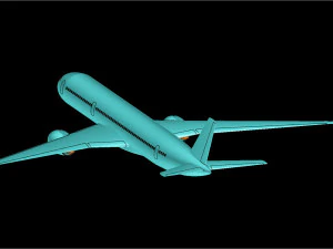 Модель коммерческого самолета Airbus A350-900 в сборе 3D Модель