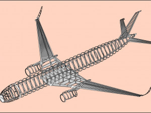 Airbus A350-900 Commercial Aircraft Solid Assembly Model 3D मॉडल