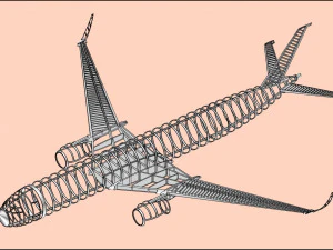 Модель коммерческого самолета Airbus A350-900 в сборе 3D Модель