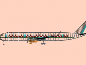 Airbus A350-900 Commercial Aircraft Solid Assembly Model 3D मॉडल