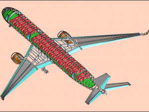 Airbus A350-900 Commercial Aircraft Solid Assembly Model 3D मॉडल
