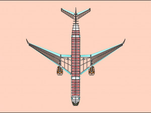 Airbus A350-900 Commercial Aircraft Solid Assembly Model 3D मॉडल