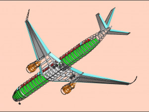 Airbus A350-900 Commercial Aircraft Solid Assembly Model 3D मॉडल