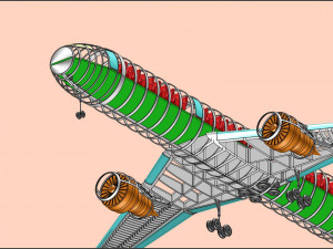 Airbus A350-900 Commercial Aircraft Solid Assembly Model 3D मॉडल