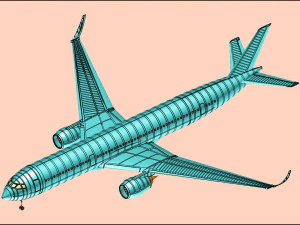 Модель коммерческого самолета Airbus A350-900 в сборе 3D Модель