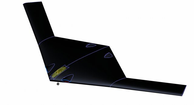 B-21 Stealth Bomber Speculated Solid Assembly Model Modelo 3D .c4d .max .obj .3ds .fbx .stl .blend 
