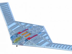 B-21 Stealth Bomber Speculated Solid Assembly Model 3D Model