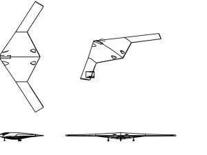B-21 Stealth Bomber Speculated Solid Assembly Model 3D Model