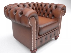 chesterfield armchair 3Dモデル