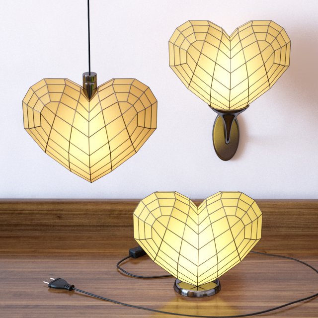 heart light set 3D Model .c4d .max .obj .3ds .fbx .stl .blend 