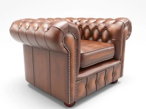 chesterfield london bel kul&uuml;b&uuml; koltuk antika 3D Model