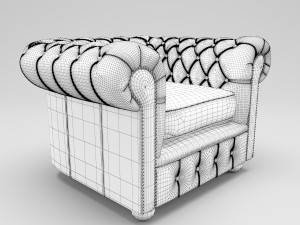 chesterfield london low back club armchair antique 3D Model