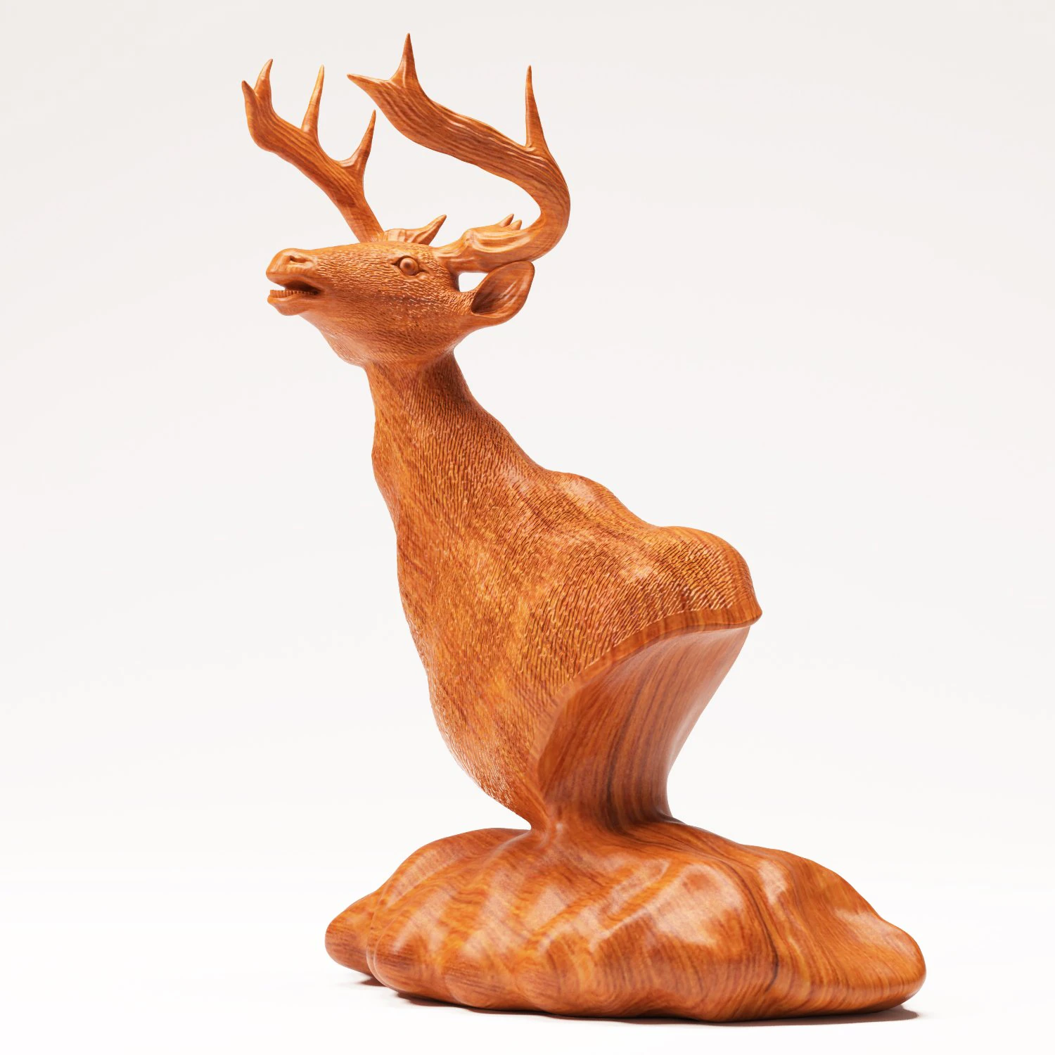wood statuette proud stag 3D Model .c4d .max .obj .3ds .fbx .stl .blend 