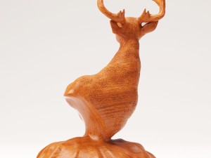 wood statuette proud stag 3D Модель