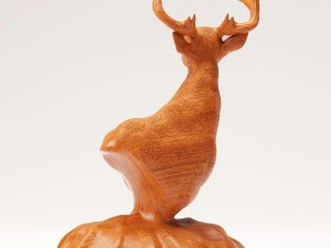 wood statuette proud stag 3D Model
