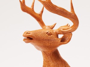 wood statuette proud stag 3D Модель
