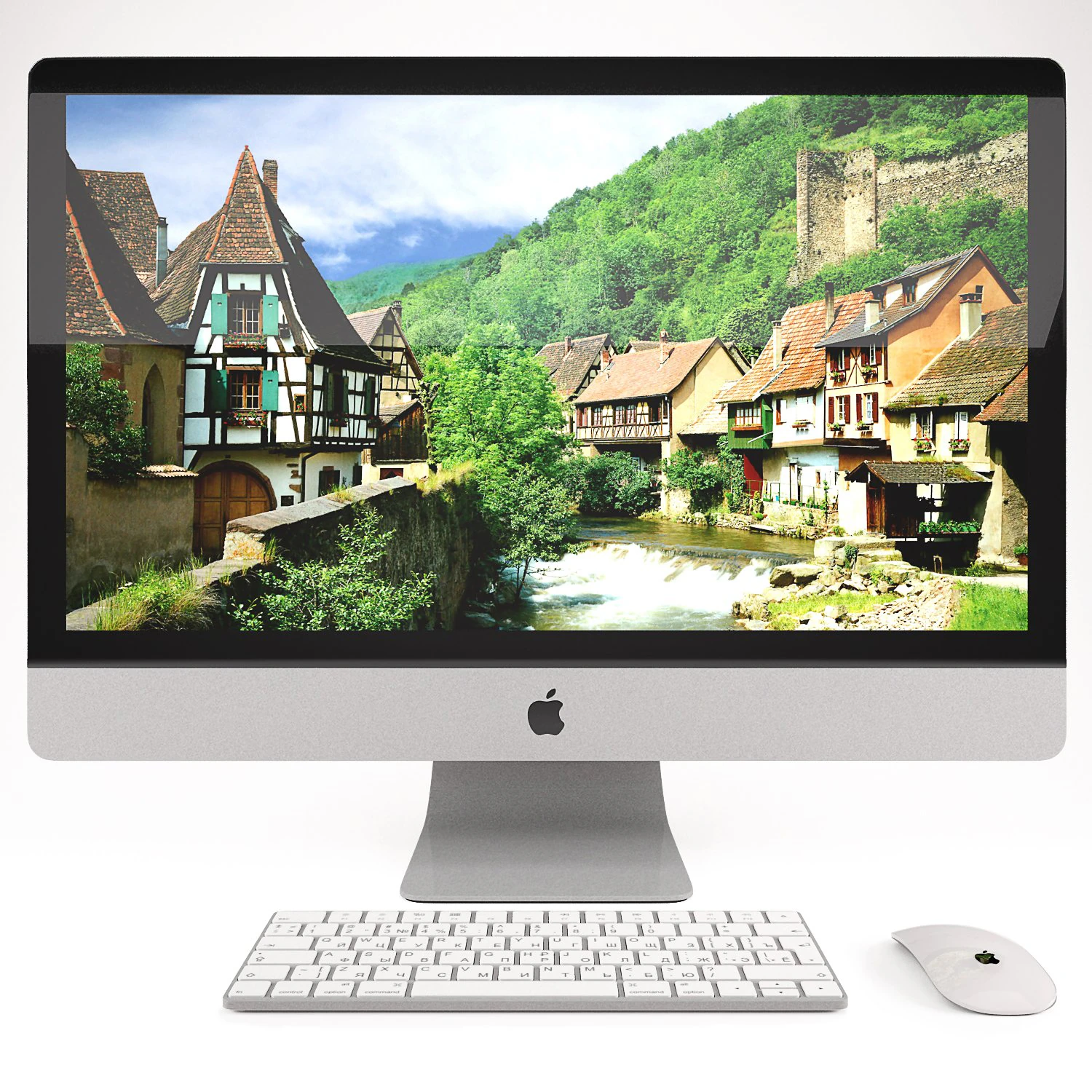 apple imac 27 3D Model .c4d .max .obj .3ds .fbx .stl .blend 