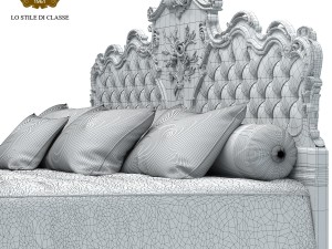 silik king size bed venere 3D Model