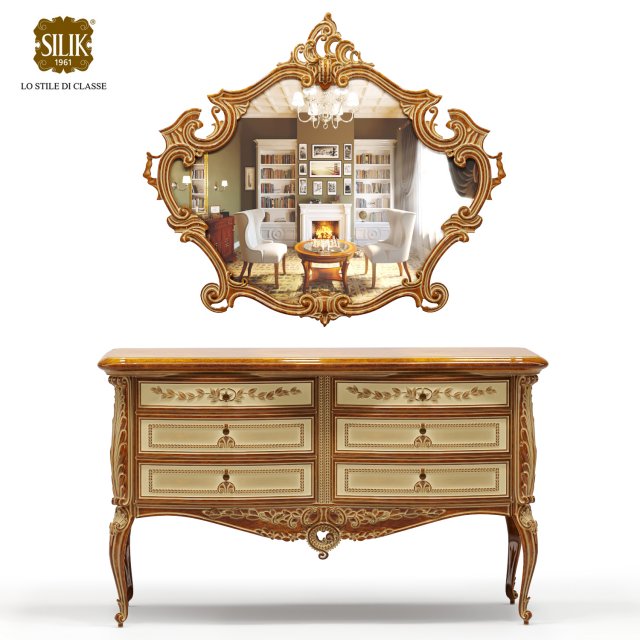 silik vesta chest of drawers with mirror 3D मॉडल .c4d .max .obj .3ds .fbx .stl .blend 