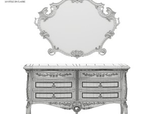 silik vesta chest of drawers with mirror 3D मॉडल