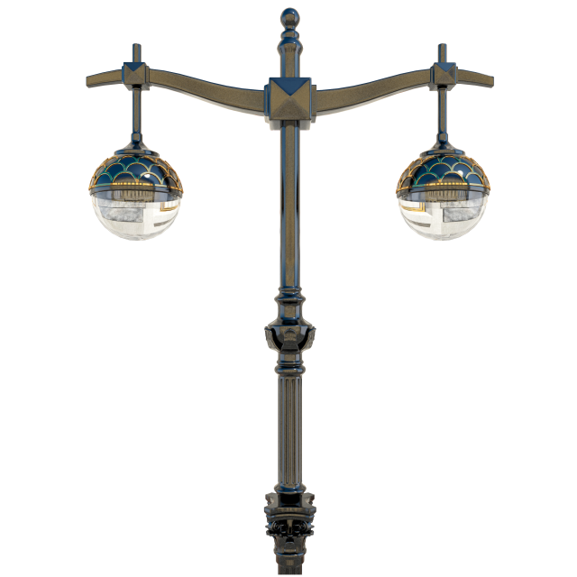 lamppost 3D Model .c4d .max .obj .3ds .fbx .stl .blend 