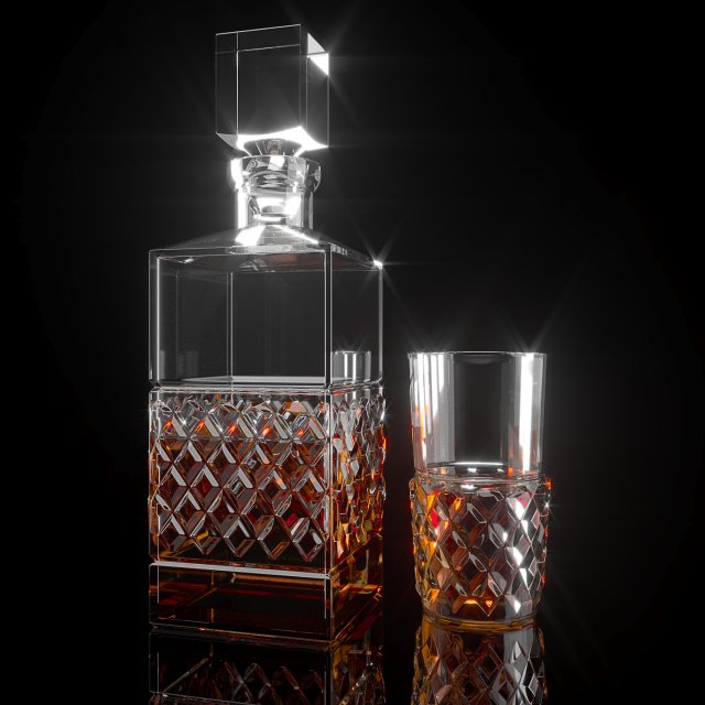 cashs crystal single malt square decanter 3D Model .c4d .max .obj .3ds .fbx .stl .blend 