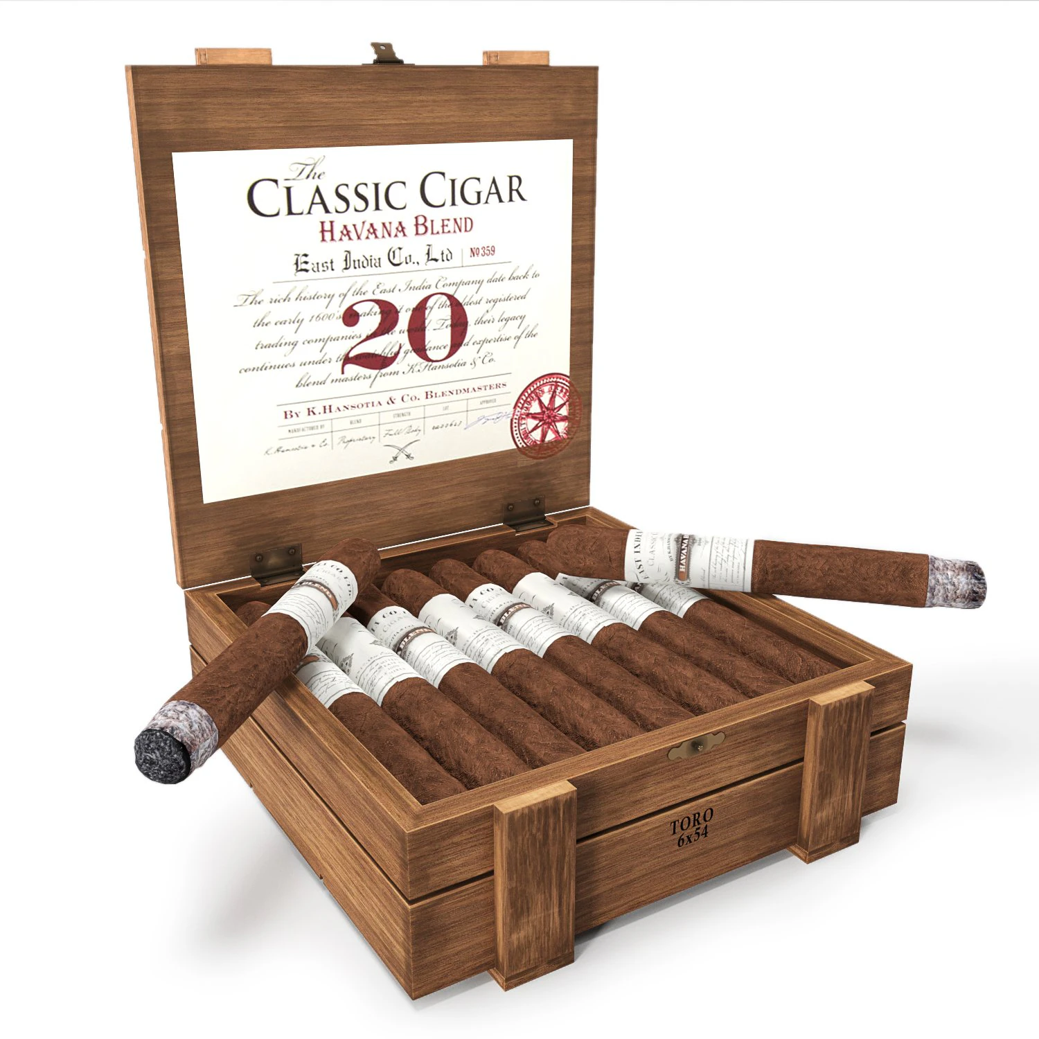 east india classic cigar havana blend 3D Model .c4d .max .obj .3ds .fbx .stl .blend 