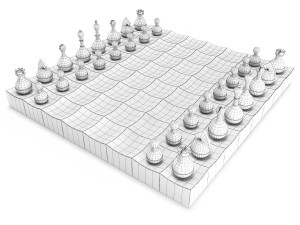 wobble chess set Modello 3D