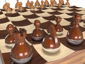 wobble chess set Modello 3D