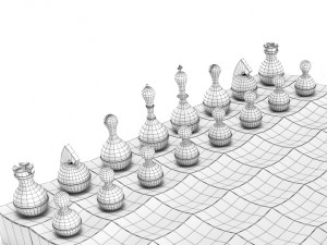 wobble chess set Modello 3D
