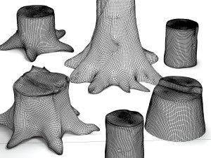 tree stumps collection 3D 模型