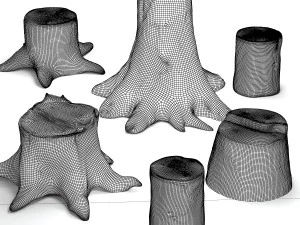 tree stumps collection 3D Model