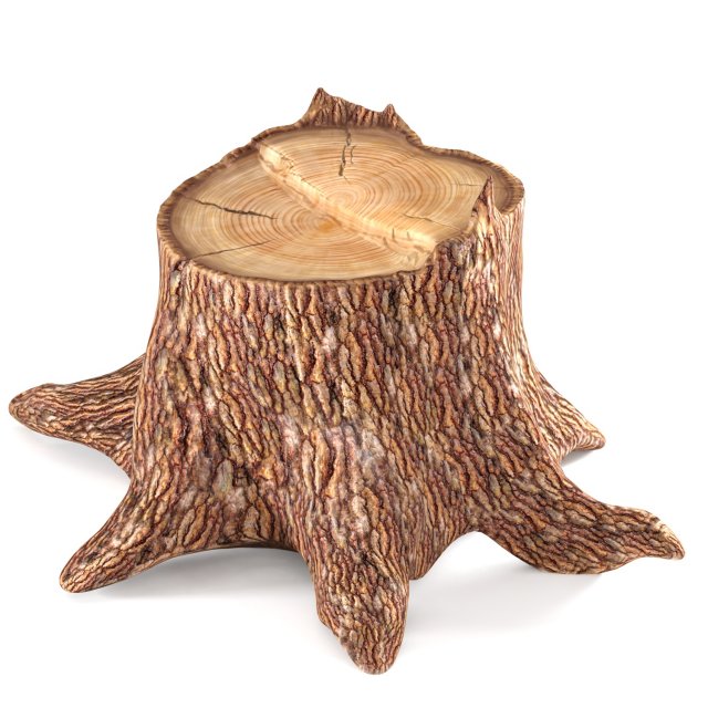 pine stump 3D Модель .c4d .max .obj .3ds .fbx .stl .blend 
