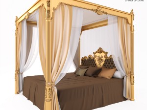 silik venere king size bed with canopy 3D Модель