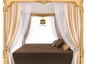 silik venere king size bed with canopy 3D Модель
