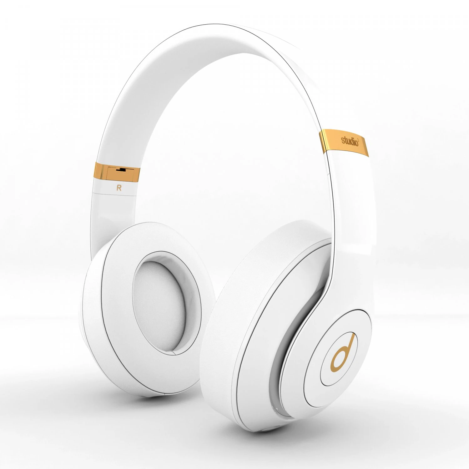 headphones beats studio 3 white 3D Model .c4d .max .obj .3ds .fbx .stl .blend 