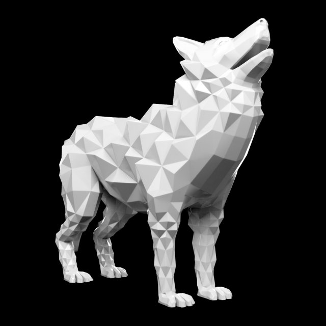 polygonal wolf 3D Модель .c4d .max .obj .3ds .fbx .stl .blend