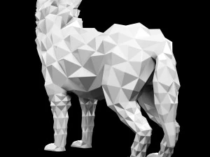 lupo poligonale Modello 3D