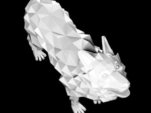 lupo poligonale Modello 3D