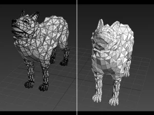 lupo poligonale Modello 3D