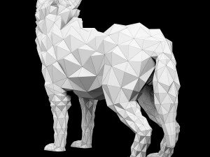 lupo poligonale Modello 3D