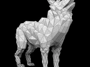 lupo poligonale Modello 3D
