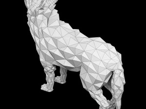 lupo poligonale Modello 3D