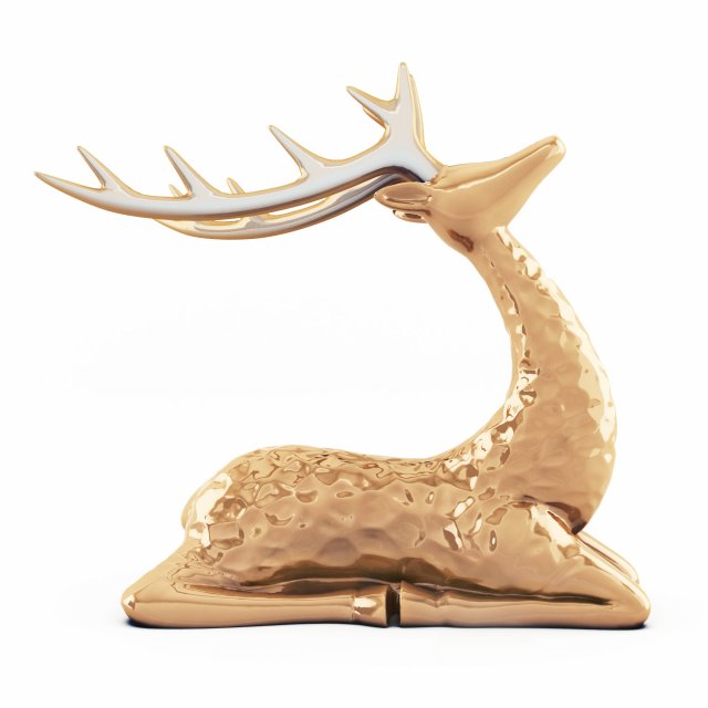 sitting deer statue Modelo 3D .c4d .max .obj .3ds .fbx .stl .blend 