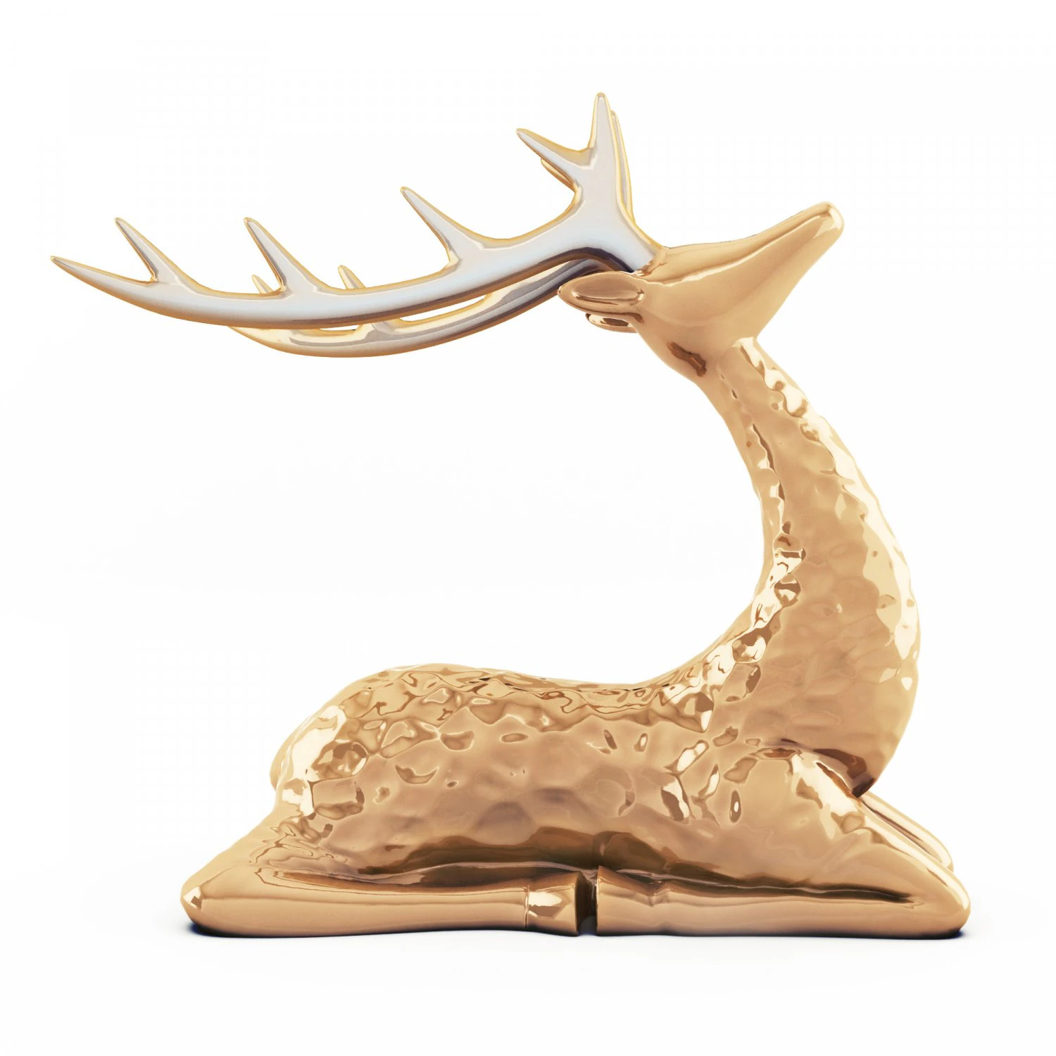 sitting deer statue 3D Model .c4d .max .obj .3ds .fbx .stl .blend