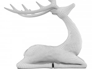 sitting deer statue 3D Model